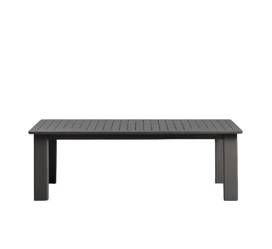 Dark gray outdoor table on a white background