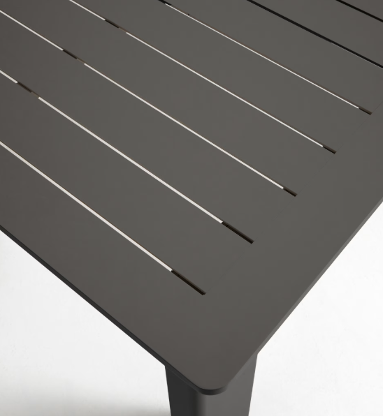 LIVORNO extendable table in graphite aluminium 233(350) x 100 cm