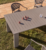 LIVORNO extendable table in taupe aluminium 233(350) x 100 cm