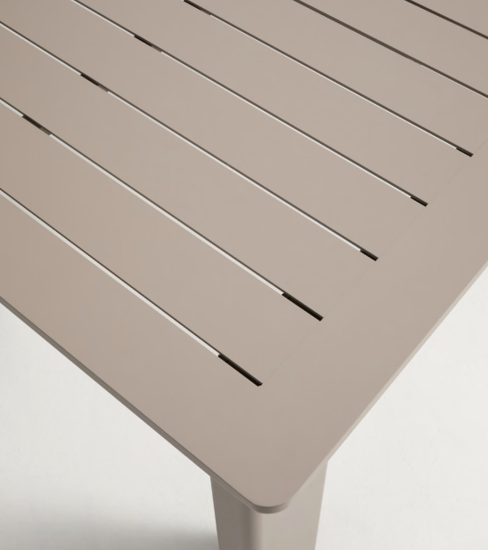 LIVORNO extendable table in taupe aluminium 233(350) x 100 cm