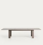LIVORNO extendable table in taupe aluminium 233(350) x 100 cm
