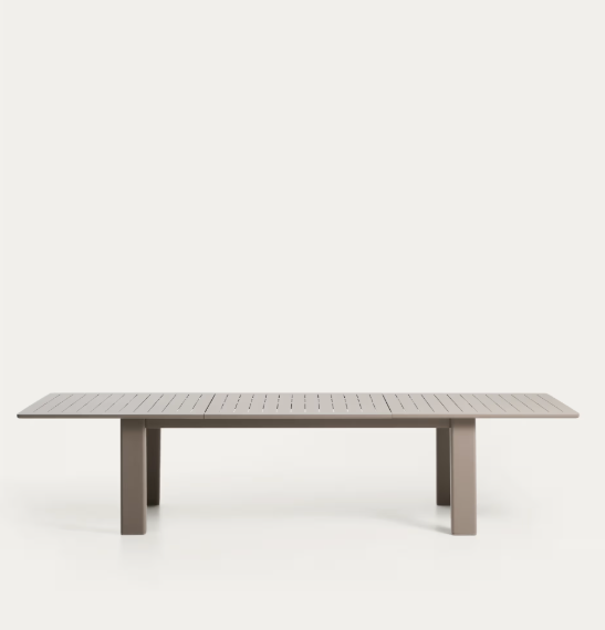 LIVORNO extendable table in taupe aluminium 233(350) x 100 cm