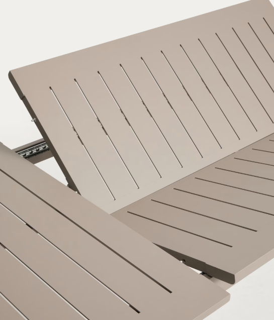 LIVORNO extendable table in taupe aluminium 233(350) x 100 cm