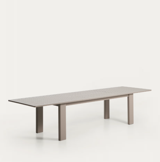 LIVORNO extendable table in taupe aluminium 233(350) x 100 cm