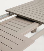 LIVORNO extendable table in taupe aluminium 233(350) x 100 cm