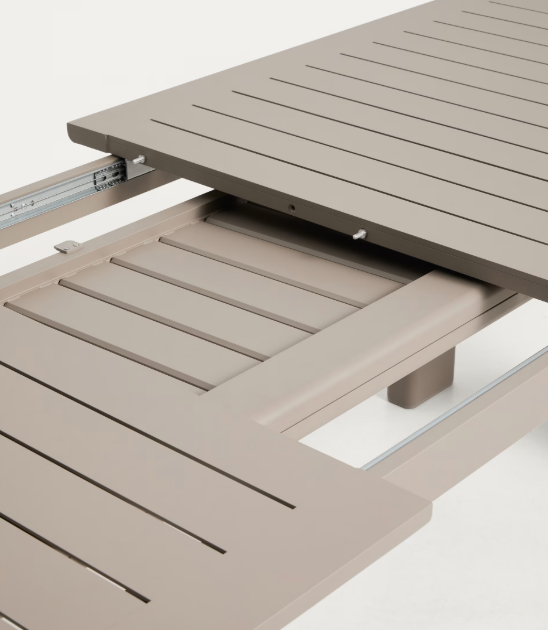 LIVORNO extendable table in taupe aluminium 233(350) x 100 cm