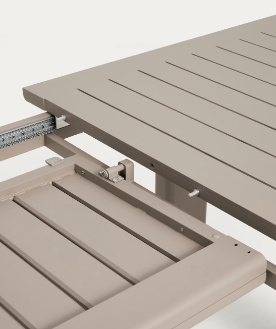 LIVORNO extendable table in taupe aluminium 233(350) x 100 cm