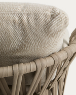 OSANI armchair in ecru aluminium and taupe rope cord