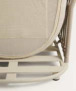 OSANI armchair in ecru aluminium and taupe rope cord