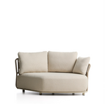 OSANI curved module in ecru aluminium and taupe rope cord 167cm