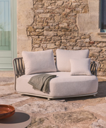 OSANI curved module in ecru aluminium and taupe rope cord 167cm