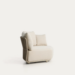 OSANI curved module in ecru aluminium and taupe rope cord 167cm