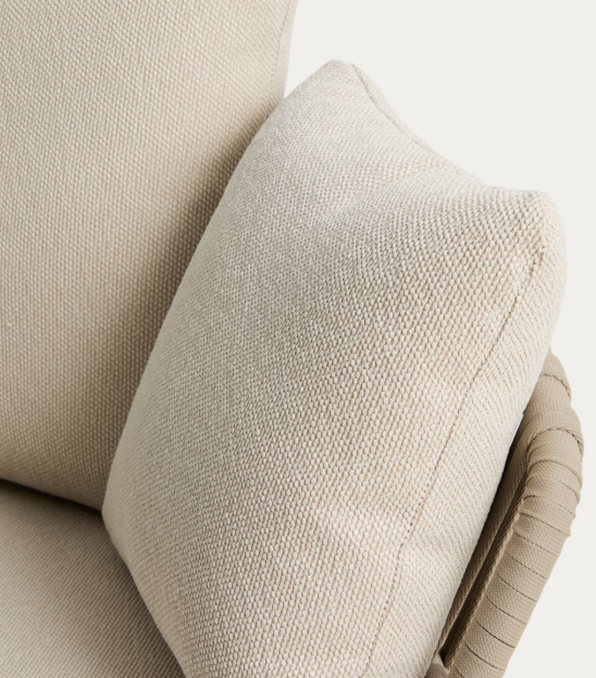 OSANI curved module in ecru aluminium and taupe rope cord 167cm
