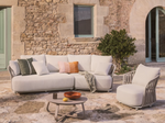 OSANI curved module in ecru aluminium and taupe rope cord 167cm