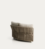 OSANI curved module in ecru aluminium and taupe rope cord 167cm