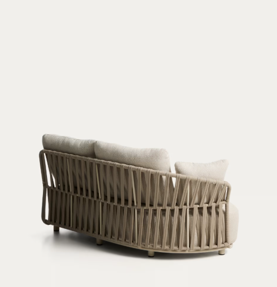 OSANI ecru 2-seater sofa with taupe rope cord 170cm