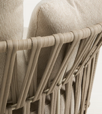 OSANI ecru 2-seater sofa with taupe rope cord 170cm