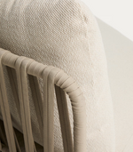 OSANI 2-seater sofa and curved module in ecru aluminium and taupe rope cord 274cm.