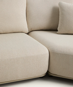 OSANI 2-seater sofa and curved module in ecru aluminium and taupe rope cord 274cm.