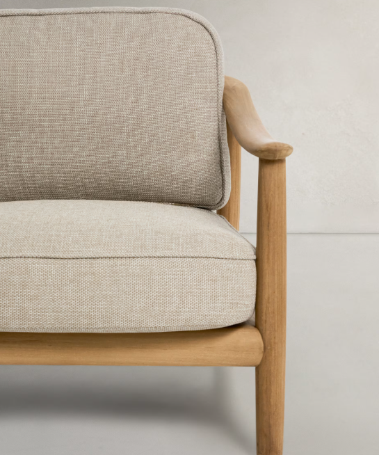 ELUNDA 2-seater outdoor sofa in solid teak wood FSC 100%, 149cm