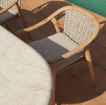 ELUNDA stackable outdoor chair in solid teak wood FSC 100%