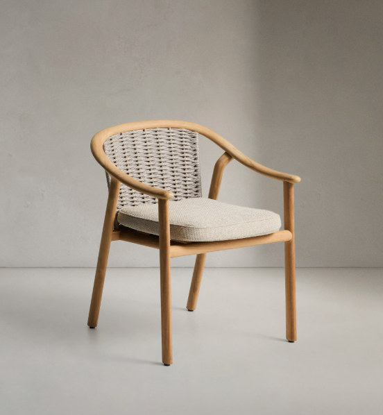 ELUNDA stackable outdoor chair in solid teak wood FSC 100%