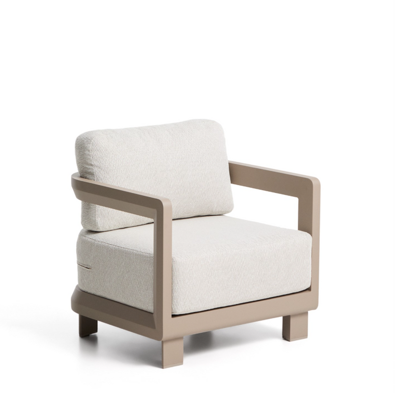 NERANO taupe aluminium outdoor armchair