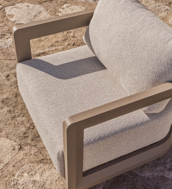 NERANO taupe aluminium outdoor armchair