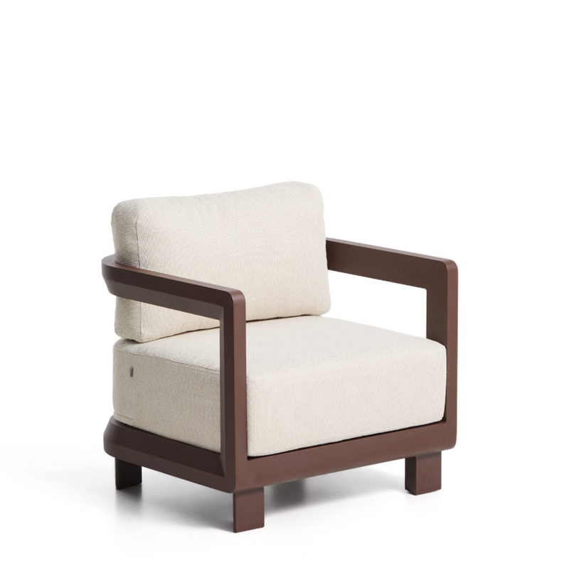 NERANO brown aluminium outdoor armchair