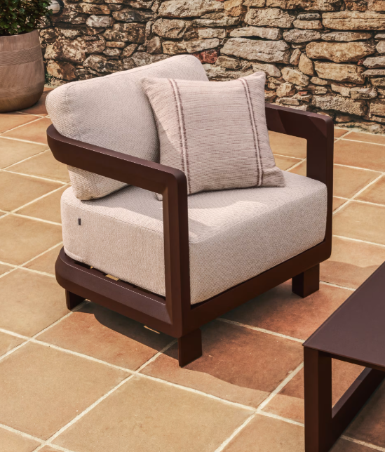 NERANO brown aluminium outdoor armchair