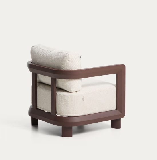 NERANO brown aluminium outdoor armchair