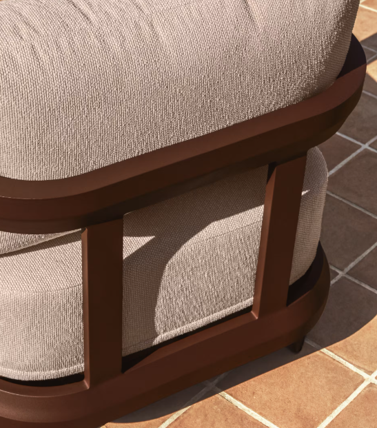 NERANO brown aluminium outdoor armchair
