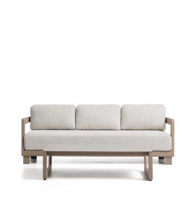 NERANO set s trosjedom i stolićem za kavu u taupe aluminiju
