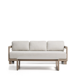 NERANO set with 3-seater sofa and coffee table in taupe aluminium