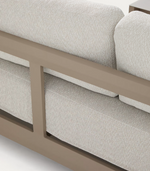 NERANO set with 3-seater sofa and coffee table in taupe aluminium