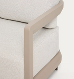 NERANO set with 3-seater sofa and coffee table in taupe aluminium