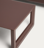 NERANO set with 3-seater sofa and coffee table in brown aluminium