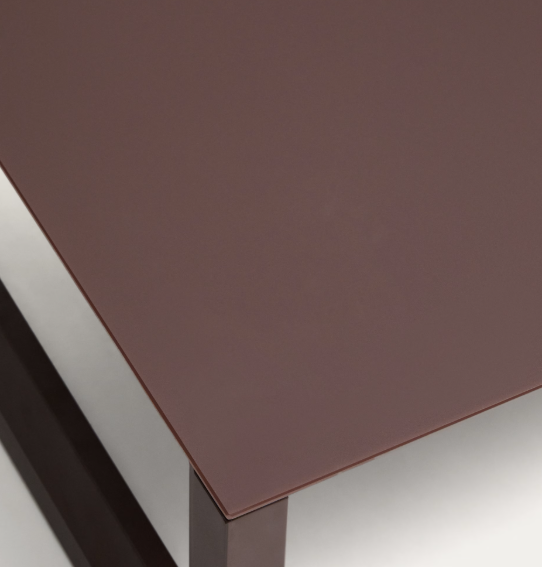 NERANO set with 3-seater sofa and coffee table in brown aluminium