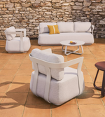 TAMARIS taupe aluminium 3-seater sofa 217cm