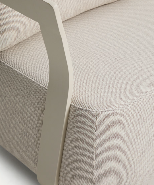 TAMARIS taupe aluminium 3-seater sofa 217cm