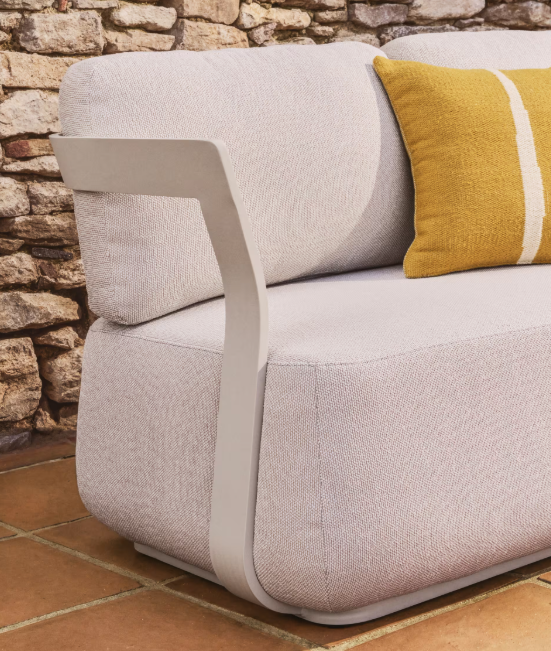 TAMARIS taupe aluminium 3-seater sofa 217cm