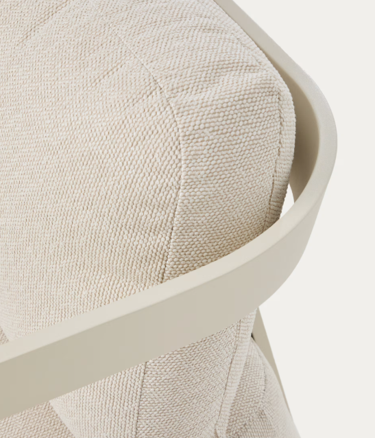 TAMARIS taupe aluminium 3-seater sofa 217cm