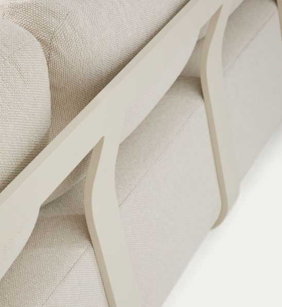 TAMARIS taupe aluminium 3-seater sofa 217cm