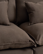 ANARELA Taupe linen 2-seater modular sofa with removable cover 180cm FSC Mix Credit