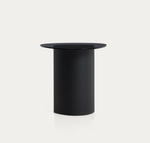 OLIR Side table in tempered glass and black steel 48 x 46,8 cm