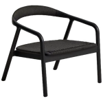DERILE Armchair in solid oak wood with black finish and black paper rope FSC 100%