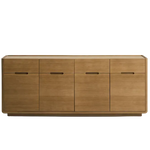 ARELIDA Komoda od hrastovog furnira i masivnog hrastovog drva sa svijetlosmeđom završnom obradom 200 x 80 cm