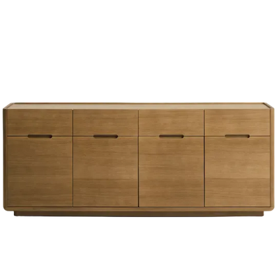 ARELIDA Komoda od hrastovog furnira i masivnog hrastovog drva sa svijetlosmeđom završnom obradom 200 x 80 cm