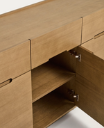 ARELIDA Komoda od hrastovog furnira i masivnog hrastovog drva sa svijetlosmeđom završnom obradom 200 x 80 cm