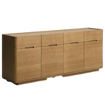 ARELIDA Komoda od hrastovog furnira i masivnog hrastovog drva sa svijetlosmeđom završnom obradom 200 x 80 cm